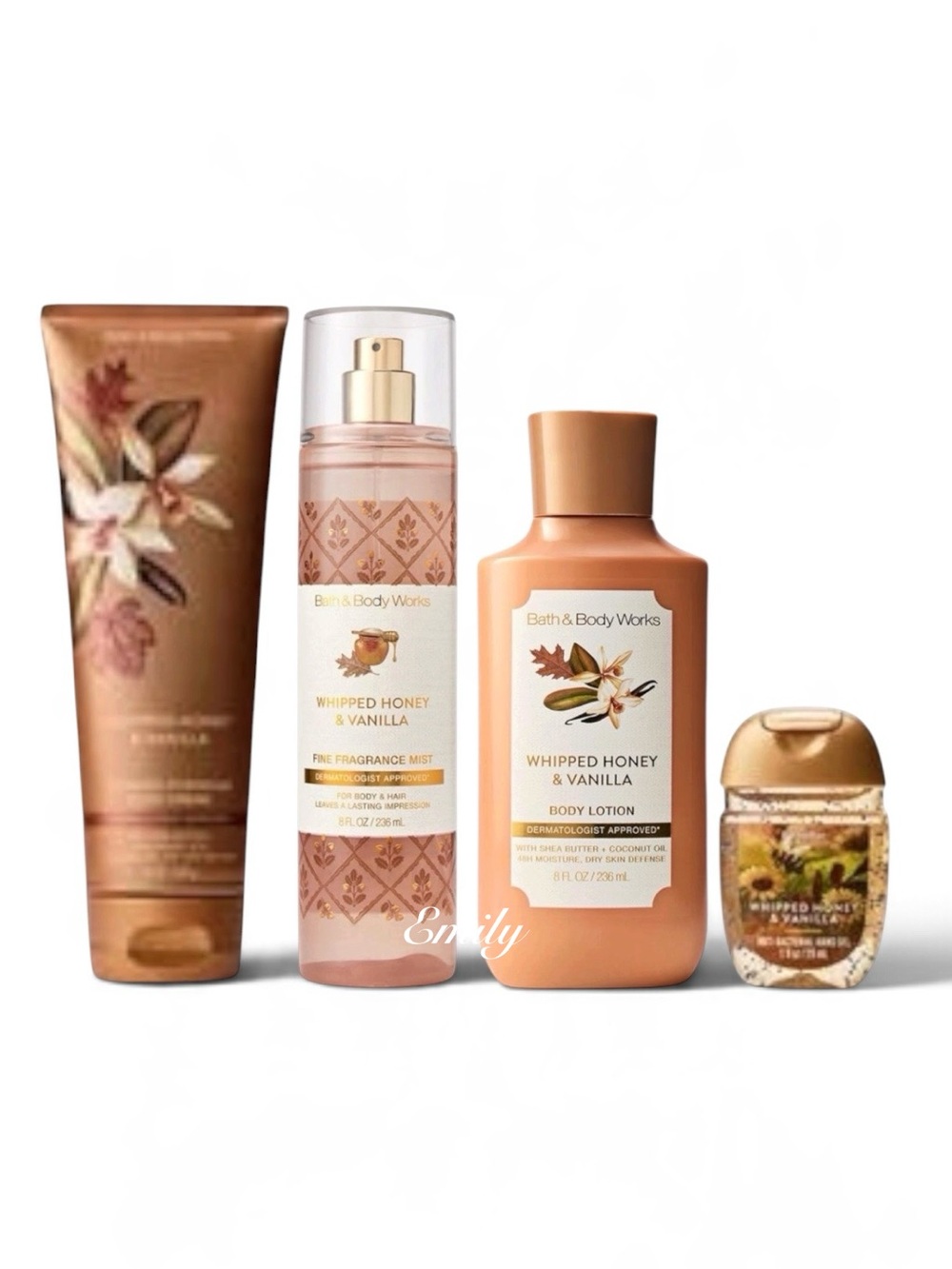 Bath & Body Works WHIPPED HONEY & VANILLA Body Care Trio Set